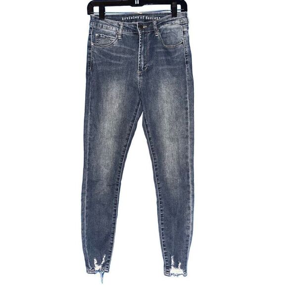 Articles of Society frayed cuff skinny blue jeans 26 - Picture 2 of 7